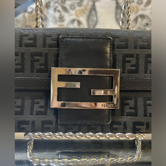 FENDI Zucchino Monogram Canvas Long Bi-Fold Wallet, Black, Vintage - Picture 7 of 15